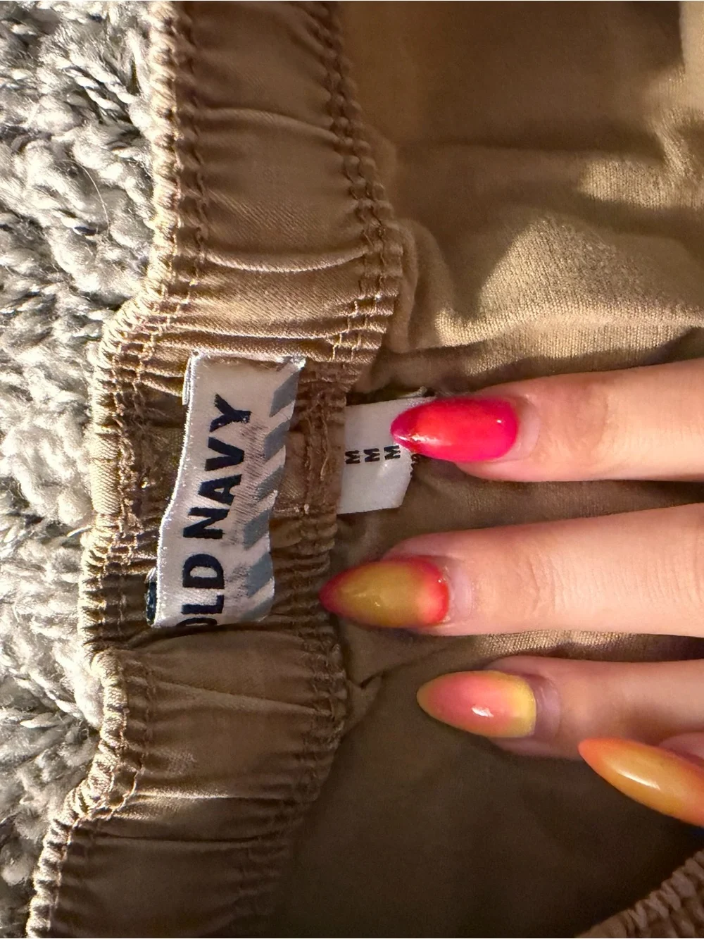 Old Navy Khaki Elastic-Waist Pants